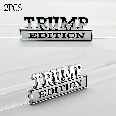 #ad 2pc For TRUMP EDITION Chrome emblem Badges Fit For Chevy Honda Ford Car Truck $9.98