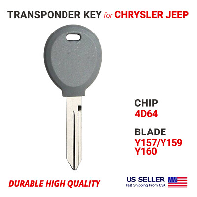 #ad Transponder Key Jeep Dodge Chrysler Y160 T8 Chip 4D64 Y160 PT High Quality $14.45