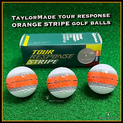#ad TaylorMade Tour Response ORANGE STRIPE Golf Balls NEW Sleeve 3 ORANGE BALLS $19.99