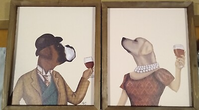 #ad Boxer Wine Snob and Golden Labrador Snob by Fab Funky Dog Wine Funny Print $25.00