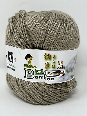 #ad New 50gr Super Soft Bamboo Cotton Baby Hand Knitting Crochet Yarn TAUPE $3.00