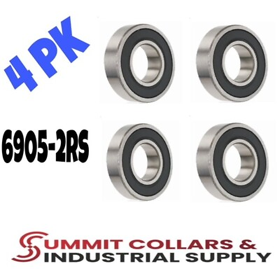 #ad 6905 2RS Premium seal ball bearings ABEC3 25x42x9mm 4PK $17.99