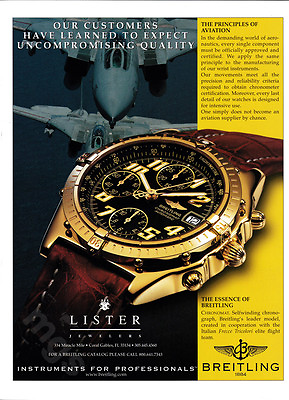 #ad Breitling Chronomat Automatic print ad May 2000 Watch Airplanes $6.99