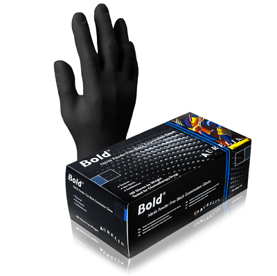 #ad Black Nitrile Gloves 5 Mil Thick Aurelia Bold Exam Grade Medical Latex Free $109.99
