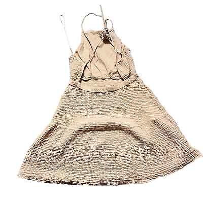 #ad Zara Brown Beige Strappy Open Back Spaghhetti Dress Medium $20.00