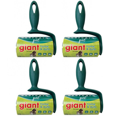 #ad Evercare Giant Pet Extreme Stick Lint Roller 70 Sheets Each 4 Pack Green $32.99