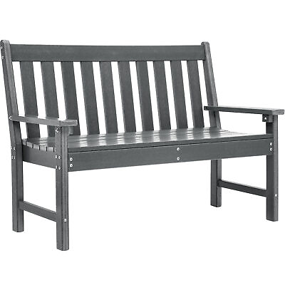 #ad TAUS Outdoor Bench All Weather HDPEIron Garden Bench for 2 3 Persons for Porch $164.41