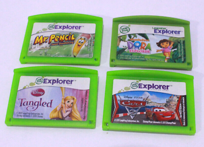 #ad Lot of 4 Leapfrog Leapster Leappad Explorer Learning Game Cartridge Cars Dora $28.99