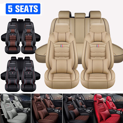 #ad For Hyundai Elantra Tucson Sonata Accent Leather Car Seat Cover Full Set Cushion $58.99