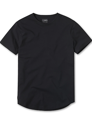 #ad Cuts Clothing Men#x27;s Curve Hem Crew Neck T Shirt Slim Fit $30.00
