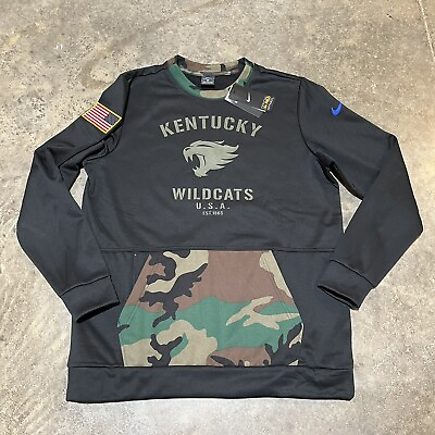 #ad Nike Kentucky Wildcats Dri Fit Military Appreciation Camo Sweatshirt Pull Over L $37.76