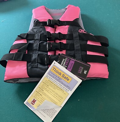 #ad DBX Adult Life Jacket Vest Size XS Color Pink amp; Black. Brand New w the Tags $39.99