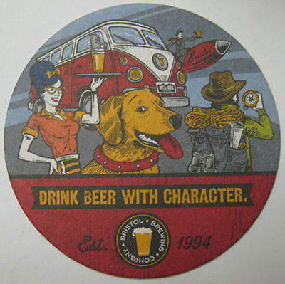 #ad BRISTOL BREWING DRINK WITH CHARACTER Beer COASTER Mat w DOG COLORADO 5 Brews $4.29