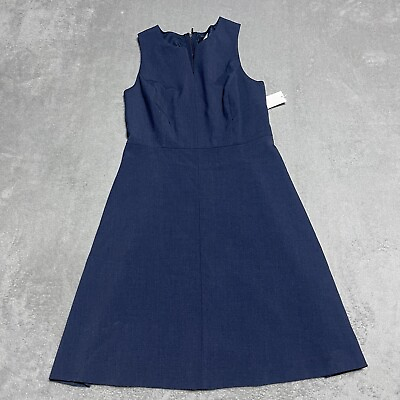 #ad Kensie Dress Womens XS Navy Blue A Line Sleeveless Split Neck Casual Office $9.95