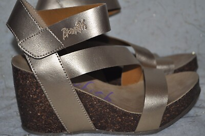 #ad Blowfish Malibu Wedge Sandals Gold Strappy Womens Size 6 $29.78