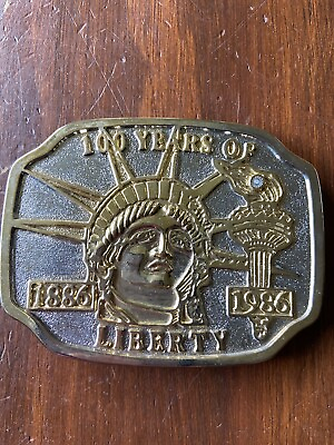 #ad Vintage 100 Years Statue of Liberty Belt Buckle $19.99