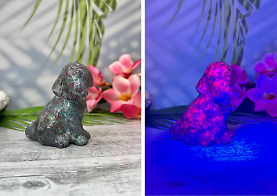 #ad Ruby in Kyanite Dog Crystal Labrador Puppy Carving Australian Seller AU $158.00